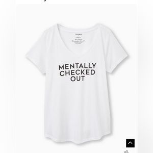 Girlfriend Tee - Signature Jersey Mentally Checked Out White